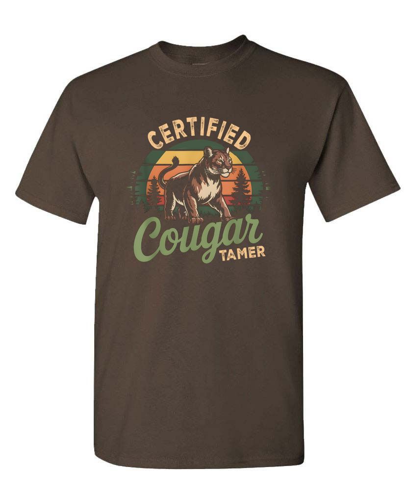 Certified Cougar Tamer Tee – Funny Wilderness-Inspired Adult Humor Shirt