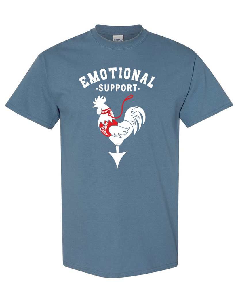 Emotional Support Cock Tee – Funny Service Rooster Graphic Shirt