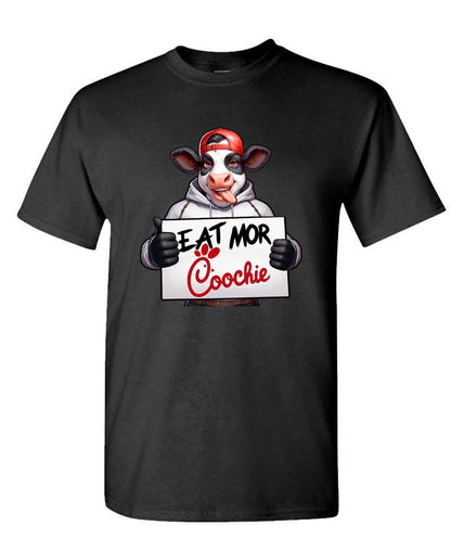 Eat More Coochie Tee – Funny Cow Mascot Parody Shirt