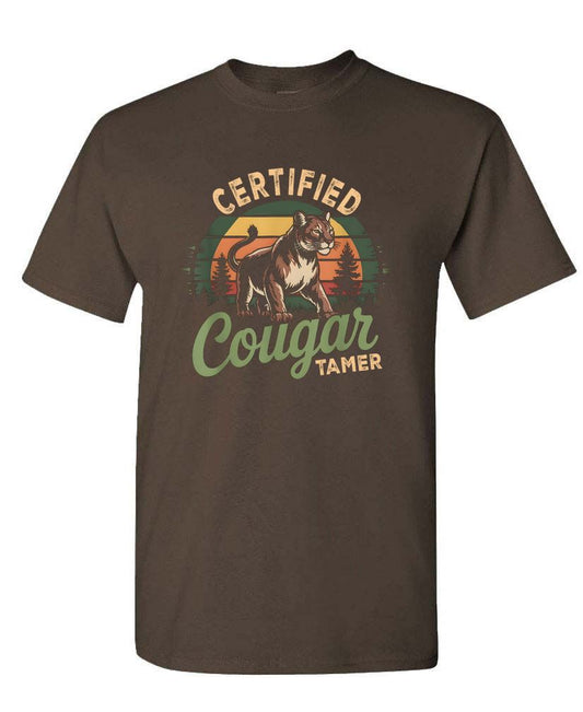 Certified Cougar Tamer Tee – Funny Wilderness-Inspired Adult Humor Shirt