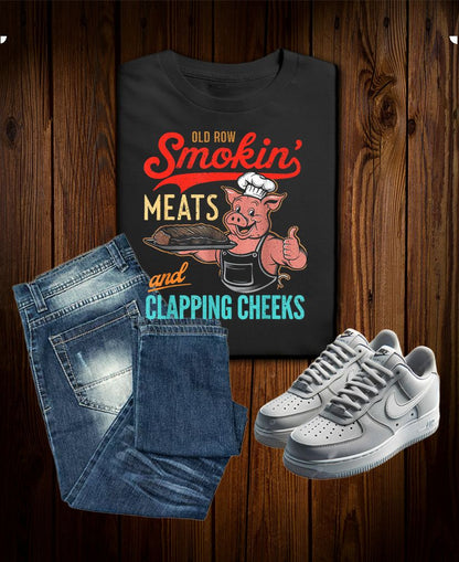 Smokin’ Meats & Clappin’ Cheeks Tee – Funny BBQ Pitmaster Shirt