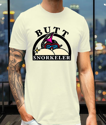 Butt Snorkeler Retro Graphic Tee – Off-White, Bold & Cheeky Humor Shirt